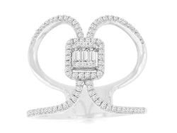 Marquise and Round Cut Diamond Cocktail Ring