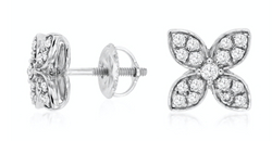 Flower-shaped Diamond Earrings
