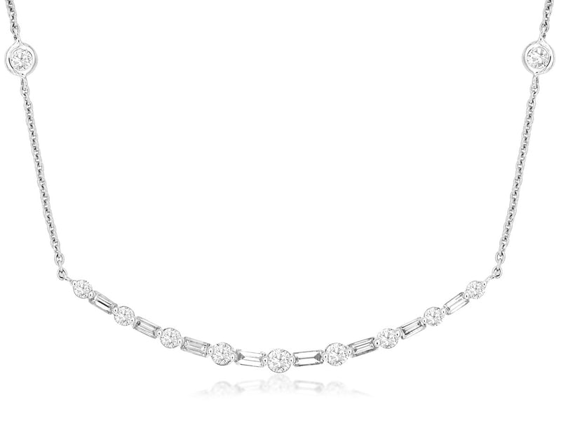Diamond Smile Necklace (White Gold)