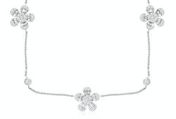 Diamond Triple Flower Necklace
