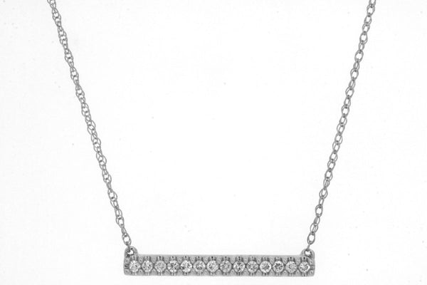 Diamond Bar Necklace (White Gold)