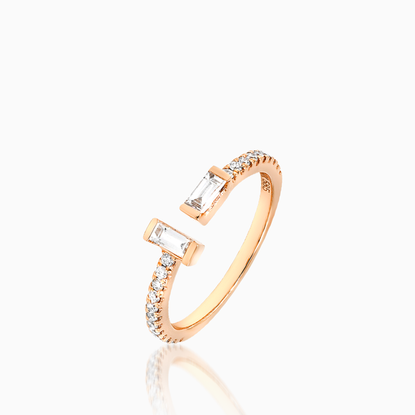 Rose Gold Trendy Diamond Ring