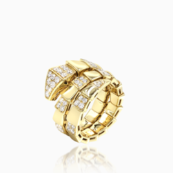 Diamond Snake Ring (Yellow Gold)