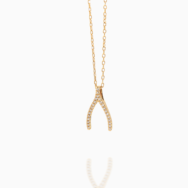 Diamond Wishbone Necklace